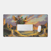 魔法の少年パイロット飛行機城 デスクマット (キーボード&マウス)