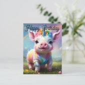 「魔法の巣穴：虹の一角豚」 ポストカード (スタンド正面)