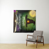 魔法の帽子と呪文の本 ハロウィンパーティーの背景 タペストリー (インサイチュ(横))