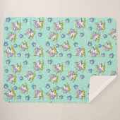 魔法の幸せな一角獣と星 シェルパブランケット (正面(横))