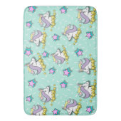 魔法の幸せな一角獣と星 バスマット (正面縦)