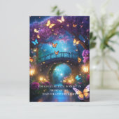 魔法の幻想的なグリーティングカード　蝶々 招待状 (スタンド正面)