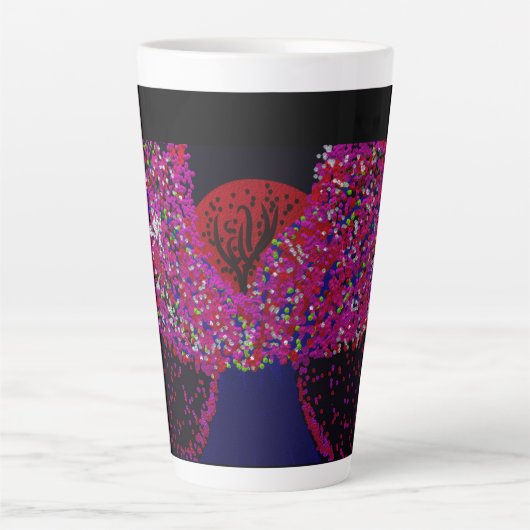 魔法の幻想的な自然の風景マグカップ カフェラテマグ (正面)