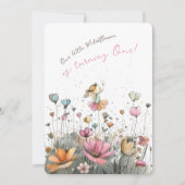 魔法の庭での1歳の誕生日パーティー 招待状 (正面)