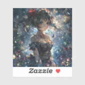 魔法の庭のファンタジーアニメ少女 シール (シート)