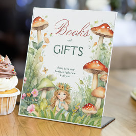 魔法の庭の妖精の赤ちゃんシャワーのギフトテーブル 台座サイン