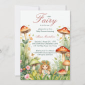 魔法の庭の妖精ベビーシャワー 招待状 (正面)
