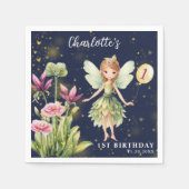 魔法の庭の妖精　ウィームジカルな1歳の誕生日 スタンダードカクテルナプキン (正面)