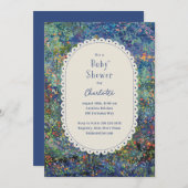 魔法の庭の手の赤絵を描ちゃんシャワー 招待状 (正面/裏面)