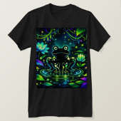 魔法の庭の月夜のカエルTシャツ Tシャツ