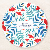 魔法の庭の母の日 ラウンドペーパーコースター (正面)