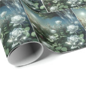 魔法の庭の白いバラ ラッピングペーパー (ロールコーナー)