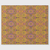 魔法の庭の花ボヘミアンアラベスクパターン ラッピングペーパー (フラット)