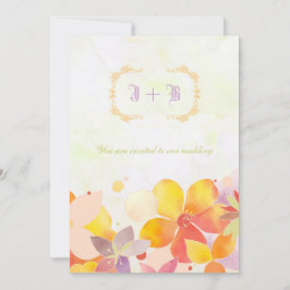 魔法の庭の花モノグラム結婚ズ 招待状