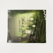 魔法の庭園の森のオークの木のパーティー背景 タペストリー (正面(横))