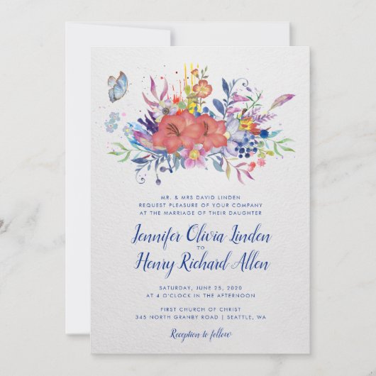 魔法の庭園 ウェディング 招待状 (正面)