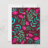 魔法の庭園 – マゼンタとグリーンのサンキューカード シーズンカード (正面)