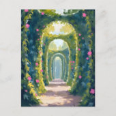 魔法の庭園|花の門絵画 ポストカード (正面)