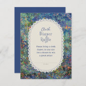 魔法の庭絵を描赤ん坊シャワーおむつラッフル エンクロージャーカード (正面/裏面)