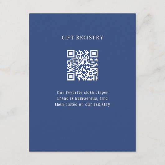 魔法の庭絵を描赤ん坊シャワーおむつラッフル エンクロージャーカード (裏面)