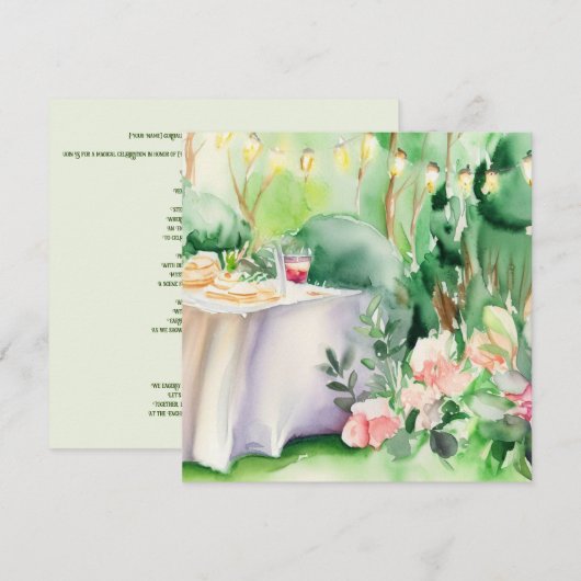 魔法の庭 : ベビーシャワー 招待状 (正面/裏面)