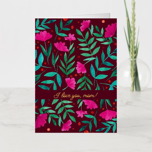 魔法の庭 – マゼンタとグリーン私はあなたを愛している 箔シーズンカード (正面)