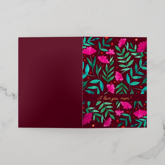 魔法の庭 – マゼンタとグリーン私はあなたを愛している 箔シーズンカード (外側レイダウン)