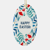 魔法の庭 – 赤とターコイズイースター セラミックオーナメント (右)
