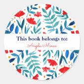 魔法の庭 – 赤とターコイズ ラウンドシール (正面)