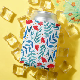 魔法の庭 – 赤とターコイズ 缶クーラー