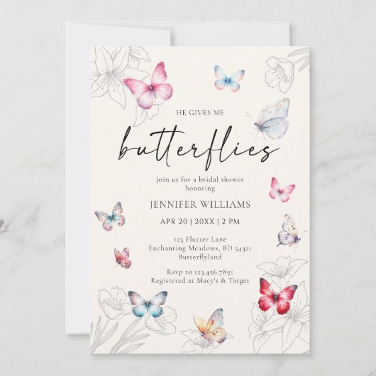 魔法の彼与え私チョイブライダルシャワー 招待状 (正面)