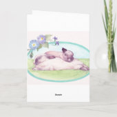 魔法の復活祭の花の妖精とひよこ シーズンカード (裏面)