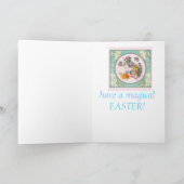 魔法の復活祭の花の妖精とひよこ シーズンカード (内部)