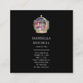 魔法の必須油薬用ヨガの結晶 スクエア名刺 (裏面)