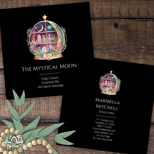 魔法の必須油薬用ヨガの結晶 スクエア名刺