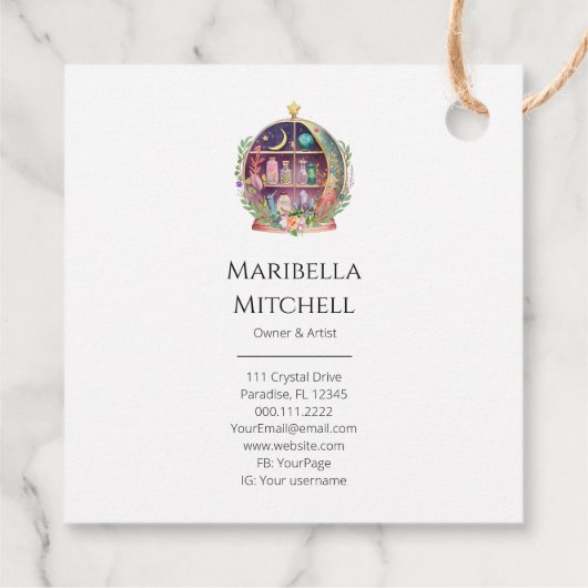 魔法の必須油薬用ヨガの結晶 フェイバータグ (裏面)