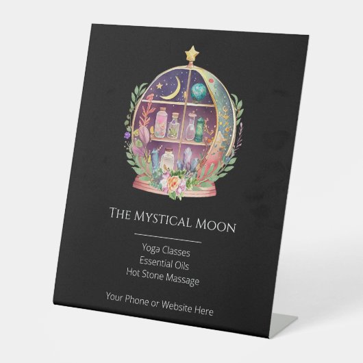 魔法の必須油薬用ヨガの結晶 台座サイン (正面)