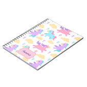 魔法の思い出:ユニコーンパーソナライズされたノートブック ノートブック (左側)