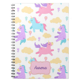 魔法の思い出：ユニコーンパーソナライズされたノートブック ノートブック