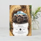 魔法の怪物トラックの子供の誕生日パーティー 招待状 (スタンド正面)