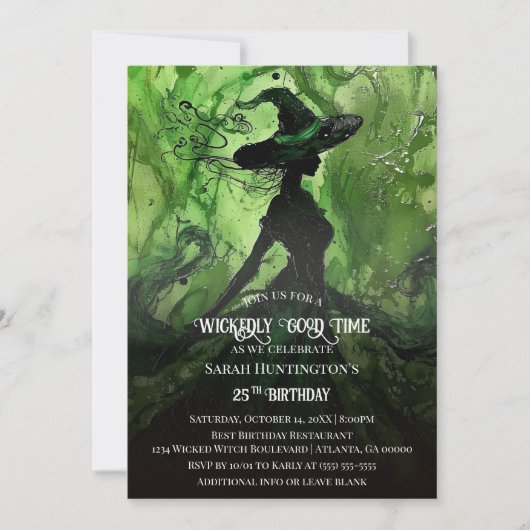 魔法の悪い魔女 誕生日パーティー 招待状 (正面)