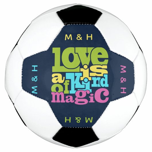 魔法の愛のモノグラムカスタムサッカーボール サッカーボール (正面)