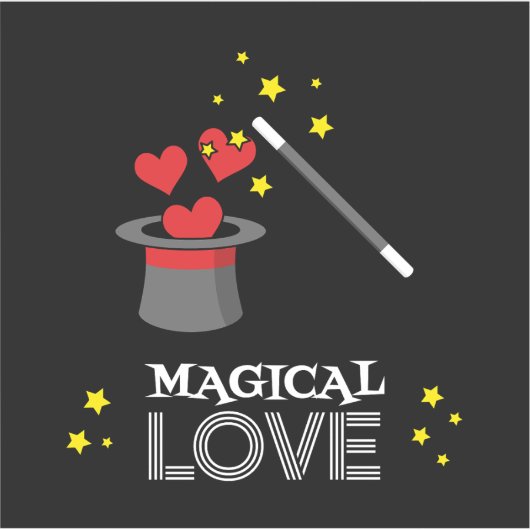 魔法の愛 – 白 シール (正面)