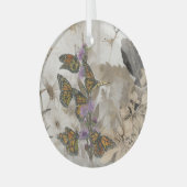 魔法の手の色彩の鮮やか(昆虫)オオカバマダラ、モナーク蝶 ガラスオーナメント (正面左)