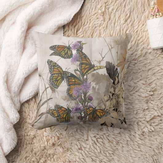 魔法の手の色彩の鮮やか（昆虫）オオカバマダラ、モナーク蝶 クッション (ブランケット)