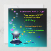 魔法の手品師の帽子の誕生日のパーティの招待状 招待状 (正面)