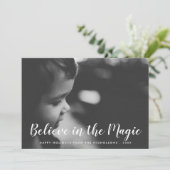 魔法の手書きの休日の写真で信じて下さい シーズンカード (スタンド正面)