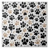 魔法の抽象芸術アートの色の犬の前足のプリントの土地 タイル (正面)