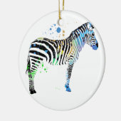 魔法の数々のな着色されたシマウマのスプレー式塗料のスタイル セラミックオーナメント (左)