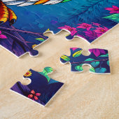 魔法の数々の色のフクロウの子供 ジグソーパズル (側面)